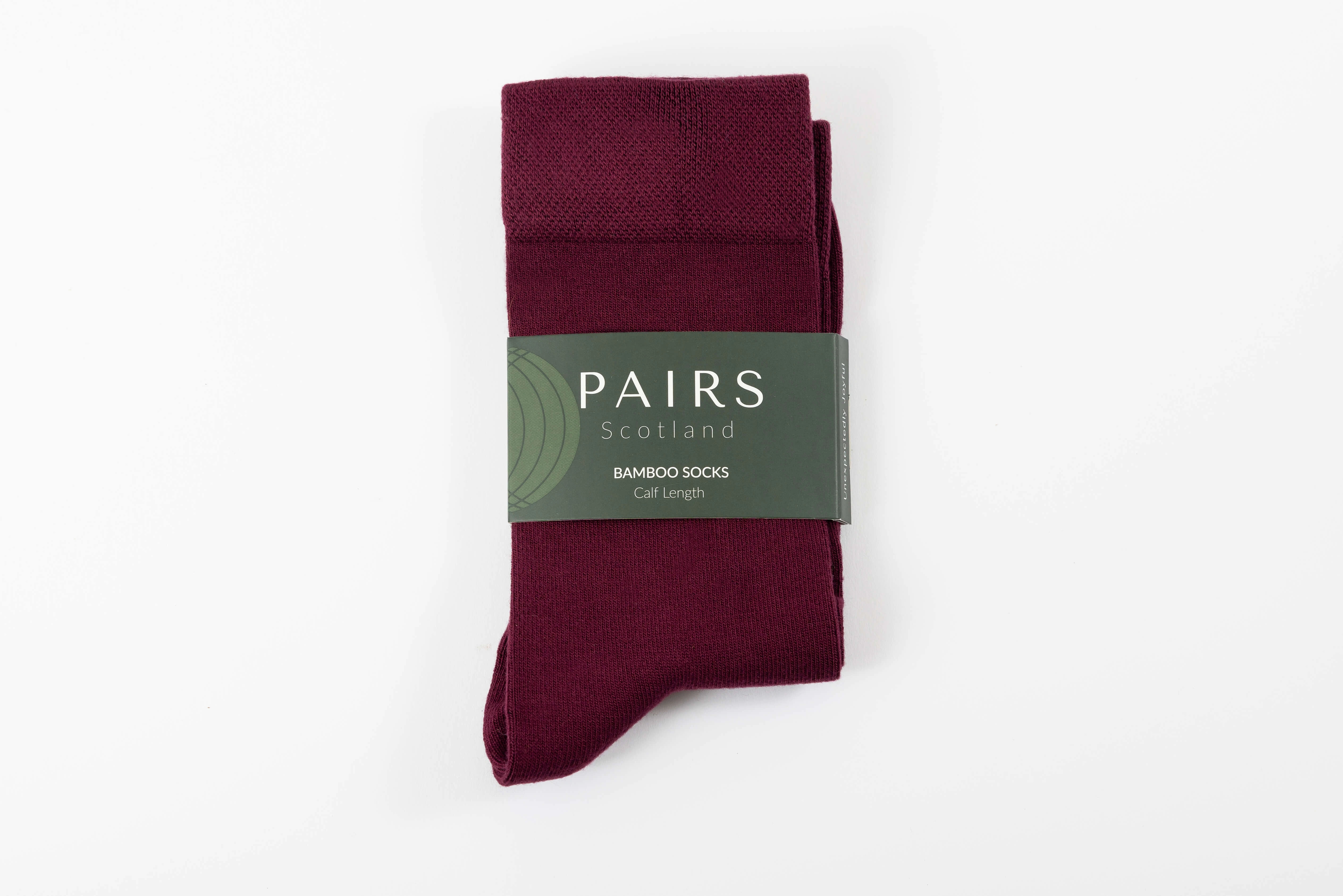Luxurious Burgundy Bamboo Calf Socks - Soft Comfort, Everyday Style.
